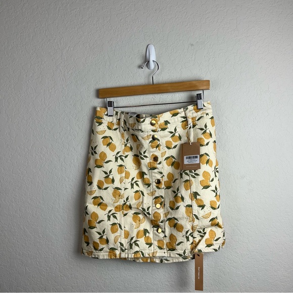 NEW NWT Reformation Chrissy Denim Two Piece Set Limoncello Lemon - Picture 6 of 8